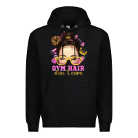 Black messy bun gym hair dont care Premium Hoodie - NancyCooperArtShop