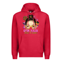 Cardinal messy bun gym hair dont care Premium Hoodie - NancyCooperArtShop