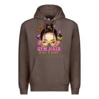 Coffee messy bun gym hair dont care Premium Hoodie - NancyCooperArtShop