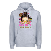Heather Grey messy bun gym hair dont care Premium Hoodie - NancyCooperArtShop