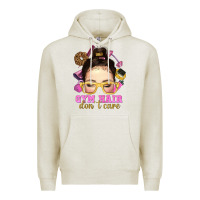 Oatmeal Heather messy bun gym hair dont care Premium Hoodie - NancyCooperArtShop