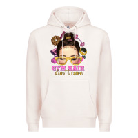 Pale Pink messy bun gym hair dont care Premium Hoodie - NancyCooperArtShop