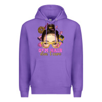 Purple messy bun gym hair dont care Premium Hoodie - NancyCooperArtShop
