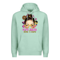 Seafoam messy bun gym hair dont care Premium Hoodie - NancyCooperArtShop