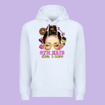 Messy Bun Gym Hair Dont Care Premium Hoodie Designed By Nancycooperartshop