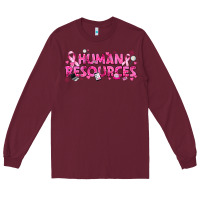 Burgundy Breast Cancer Human Resources Long Sleeve Tee - texasbilliewilder