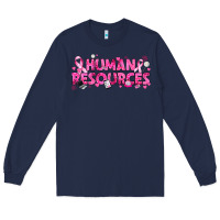 Navy Breast Cancer Human Resources Long Sleeve Tee - texasbilliewilder