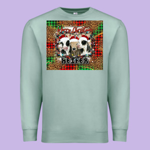 Merry Christmas Heifer Premium Sweatshirt Designed By Jasminsmagicworld