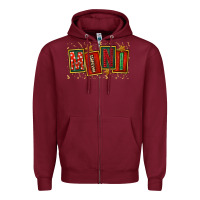 Burgundy mini christmas Zipper Hoodie - FaDigitalArtStudio