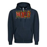 Navy mini christmas Zipper Hoodie - FaDigitalArtStudio