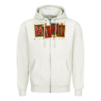 Oatmeal Heather mini christmas Zipper Hoodie - FaDigitalArtStudio