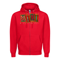 Red mini christmas Zipper Hoodie - FaDigitalArtStudio