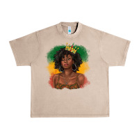 French Oak black queen with juneteenth flag Urban Heavy Tee - texasbilliewilder