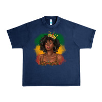 Navy black queen with juneteenth flag Urban Heavy Tee - texasbilliewilder
