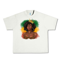Black Queen With Juneteenth Flag Urban Heavy Tee | Teevron