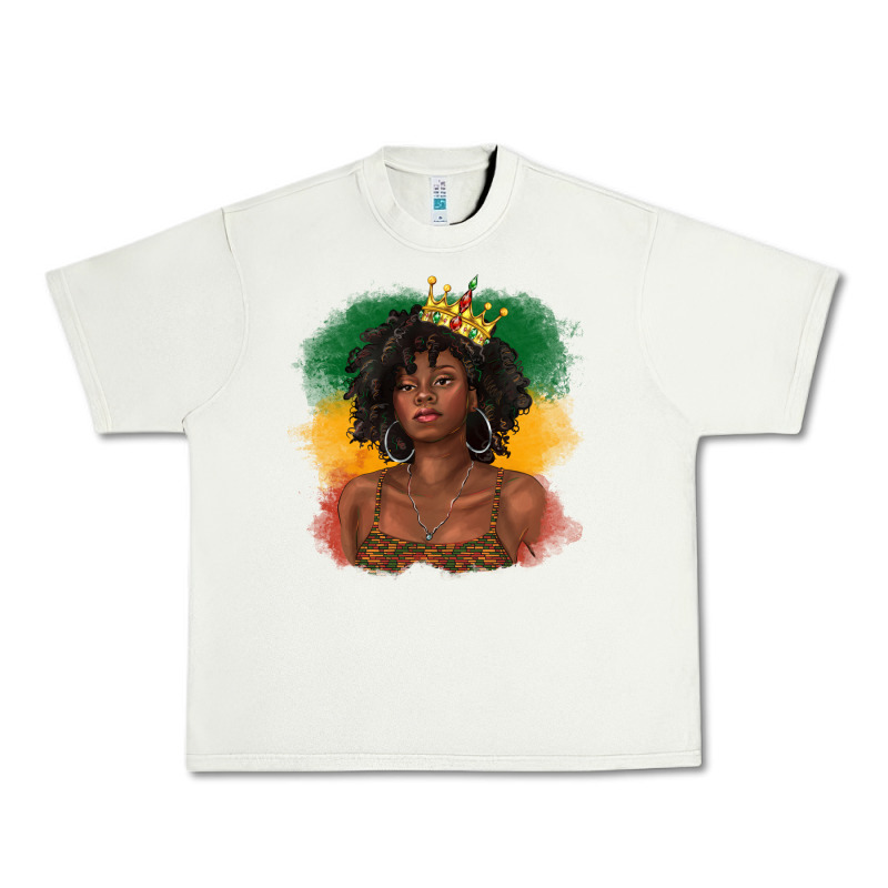 Black Queen With Juneteenth Flag Urban Heavy Tee by texasbilliewilder | Teevron