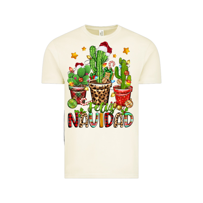 Christmas Cactus Feliz Navidad Vintage Tee by Zillion Design Studio | Teevron
