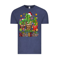 Vintage Denim christmas cactus feliz navidad Vintage Tee - Zillion Design Studio