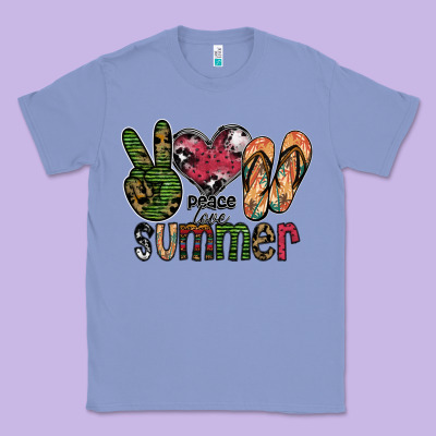 Peace Love Summer Classic Tee Designed By Sublimationcraftshop
