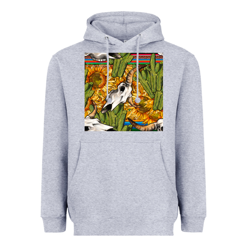 Western Bull Skull Seamless Pattern Heavyweight Hoodie by BundleAndBundleShop | Teevron