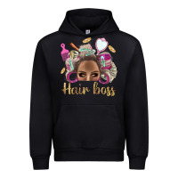 Black Hair Boss Afro Messy Bun With Money Bbs Urban Hoodie - BundleAndBundleShop