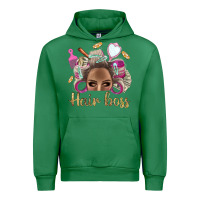 Emerald Hair Boss Afro Messy Bun With Money Bbs Urban Hoodie - BundleAndBundleShop