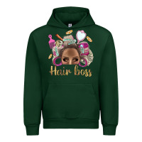 Forest Green Hair Boss Afro Messy Bun With Money Bbs Urban Hoodie - BundleAndBundleShop