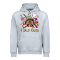Heather Grey Hair Boss Afro Messy Bun With Money Bbs Urban Hoodie - BundleAndBundleShop