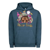 Pigment Midnight Navy Hair Boss Afro Messy Bun With Money Bbs Urban Hoodie - BundleAndBundleShop
