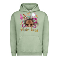 Pigment Oil Green Hair Boss Afro Messy Bun With Money Bbs Urban Hoodie - BundleAndBundleShop