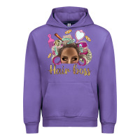 Tulip Hair Boss Afro Messy Bun With Money Bbs Urban Hoodie - BundleAndBundleShop