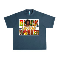 Midnight Navy black social worker Urban Heavy Tee - texasbilliewilder