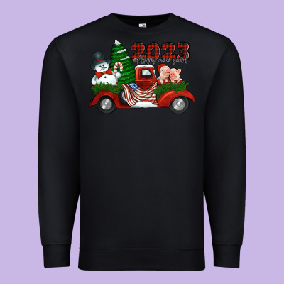 Happy New Year Truck 2023 Premium Sweatshirt Designed By Jasminsmagicworld