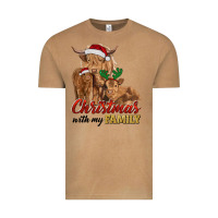 Vintage Camel Cow and Calves Christmas with My Family Vintage Tee - RanaPortraitStore