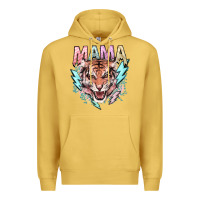 Antique Gold mama tiger lightning bolt Premium Hoodie - NancyCooperArtShop