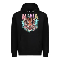 Black mama tiger lightning bolt Premium Hoodie - NancyCooperArtShop