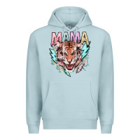 Blue Mist mama tiger lightning bolt Premium Hoodie - NancyCooperArtShop