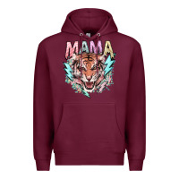 Burgundy mama tiger lightning bolt Premium Hoodie - NancyCooperArtShop