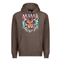 Coffee mama tiger lightning bolt Premium Hoodie - NancyCooperArtShop