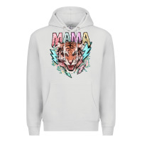 Dove Grey mama tiger lightning bolt Premium Hoodie - NancyCooperArtShop