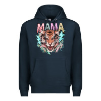 Navy mama tiger lightning bolt Premium Hoodie - NancyCooperArtShop
