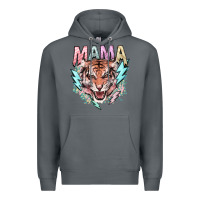 Rock mama tiger lightning bolt Premium Hoodie - NancyCooperArtShop