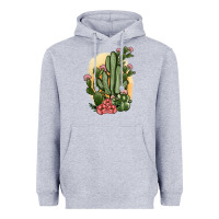 Heather Grey cactus Heavyweight Hoodie - JahusDesignShop