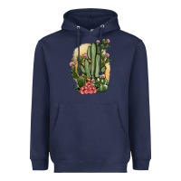 Navy cactus Heavyweight Hoodie - JahusDesignShop