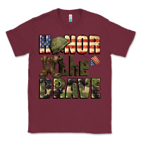 Burgundy Honor the brave 4th of july Classic Tee - CowGirlArtShop