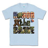 Dusty Blue Honor the brave 4th of july Classic Tee - CowGirlArtShop
