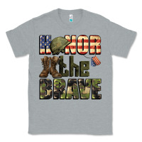 Heather Grey Honor the brave 4th of july Classic Tee - CowGirlArtShop