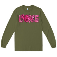 Army Green Breast Cancer Love Long Sleeve Tee - texasbilliewilder