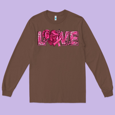 Breast Cancer Love Long Sleeve Tee Designed By Texasbilliewilder