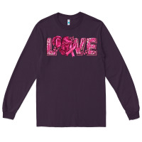 Plum Breast Cancer Love Long Sleeve Tee - texasbilliewilder